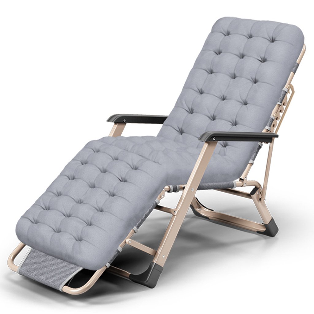 Heavy Duty Zero Gravity Reclining Lawn Chair with Cup Holders & Cushions - 500lb Capacity Outdoor Camping Beach Chair Portable Folding (Gray) - Perfect for Backyard, Patio, Poolside & Picnics