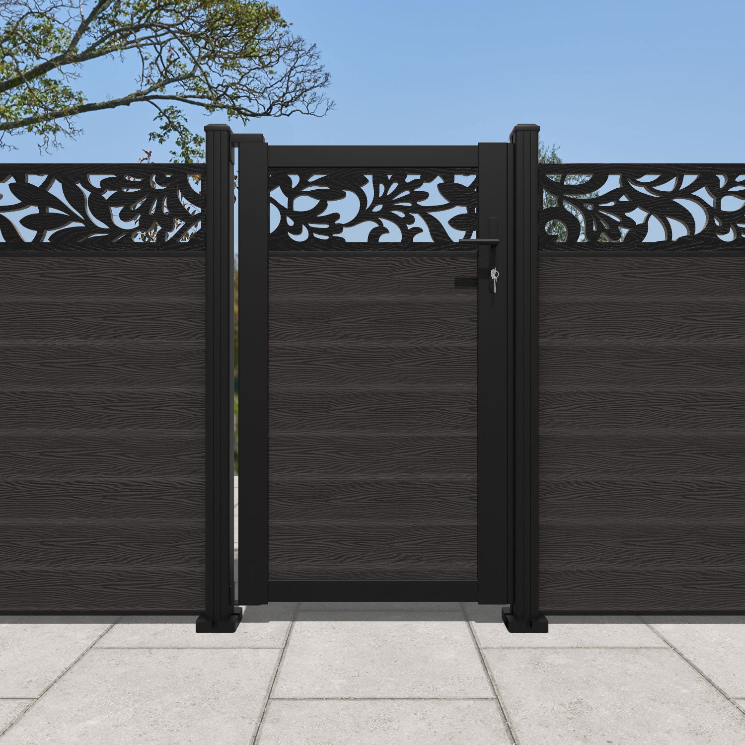 Classic Heritage Dark Oak Pedestrian Gate - Durable Wooden Garden Gate for Fences, Yards & Outdoor Entryways