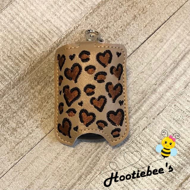 Cheetah Print Hand Sanitizer Holder & Lip Balm Holder Keychain - Cute Leopard Key Fob for Purse, Backpack, Gym Bag - Perfect for Travel, School, Work, and Everyday Use