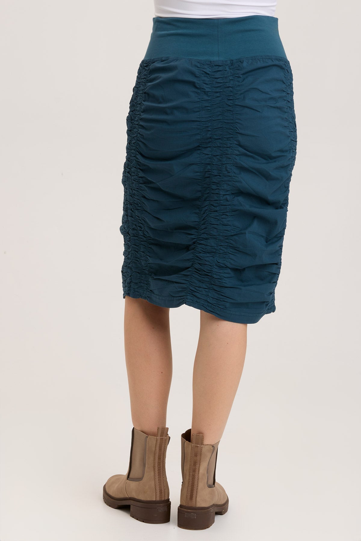 High Waist Midi Skirt for Women - Stretchy A-Line Pencil Skirt with Side Slits - Perfect for Office, Date Night & Casual Outfits