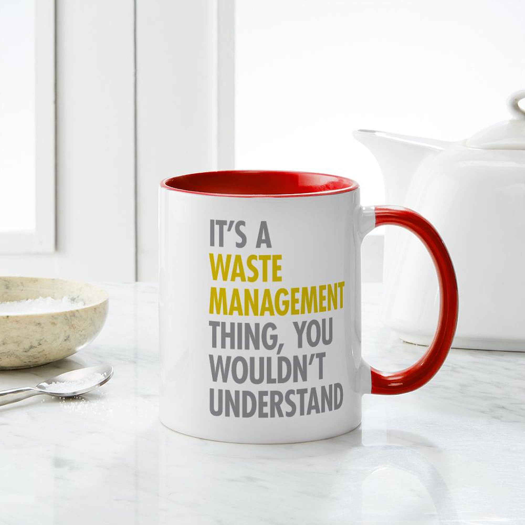 11 oz (325 ml) Ceramic Coffee Mug - Waste Management Theme by CafePress | Perfect for Office, Home & Eco-Friendly Gifts