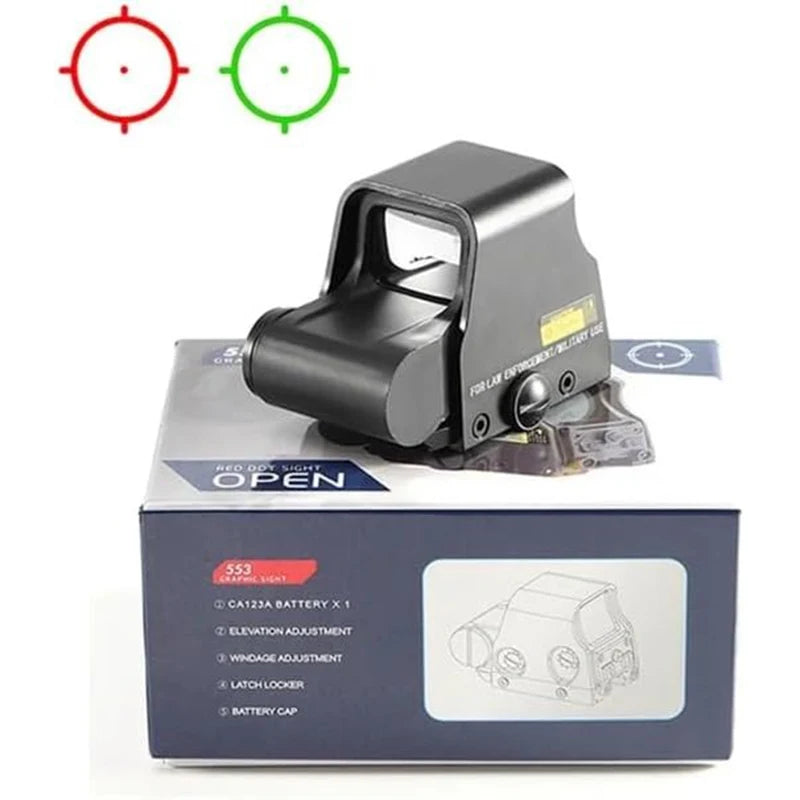 G33+558 Holographic Collimator Sight with Quick Detach Side Mount | 553 Reflex Red Dot Scope for Hunting & Tactical Shooting | Perfect for AR15, Rifle, and Outdoor Adventures
