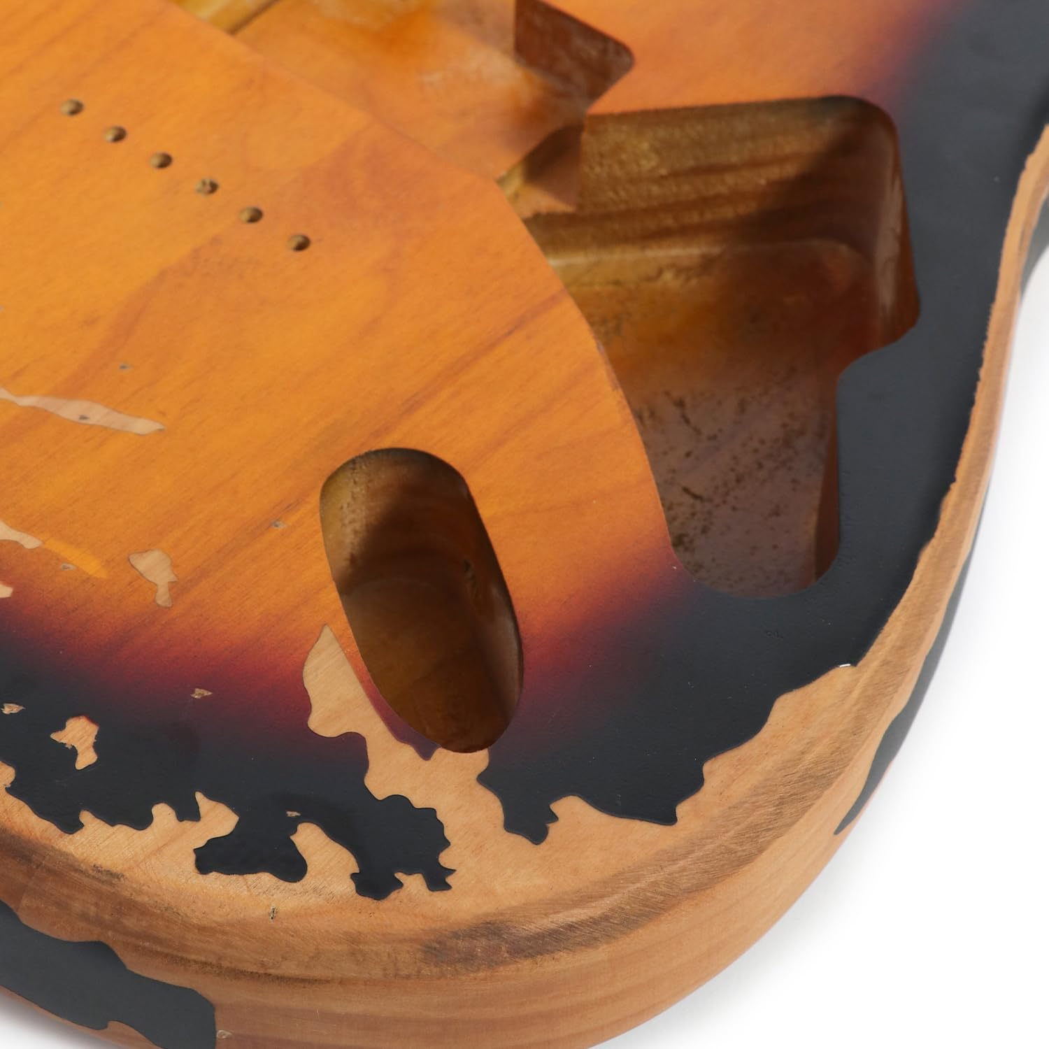 Vintage Relic Electric Guitar Body - ST Style Nitro Finish Alder Wood DIY Guitar Kit with HSH Pickup Configuration in 3-Tone Sunburst | Perfect for Custom Builds, Home Studios & Professional Performances