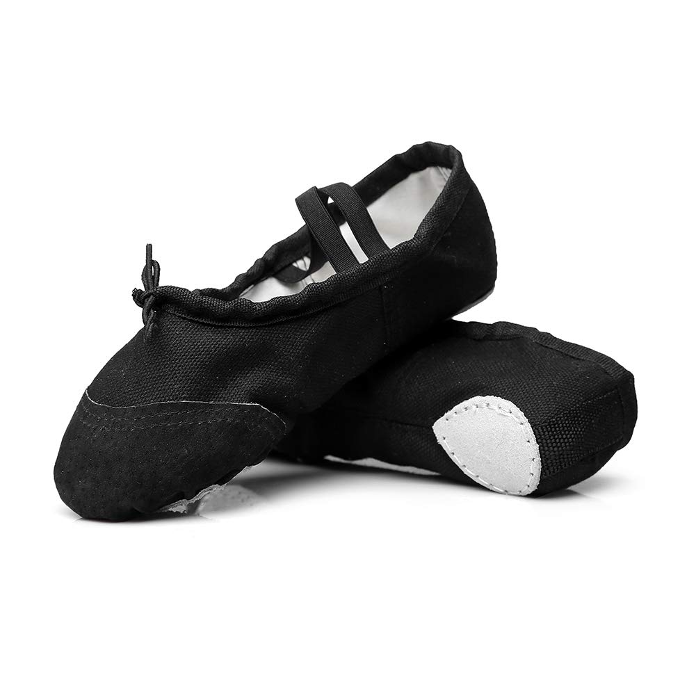 Girl's Ballet Shoes - Canvas Dance Practice Flats for Toddlers & Kids | Soft Ballet Slippers for Ballet Class, Recital & Home Practice (Toddler/Little Kid/Big Kid Sizes)