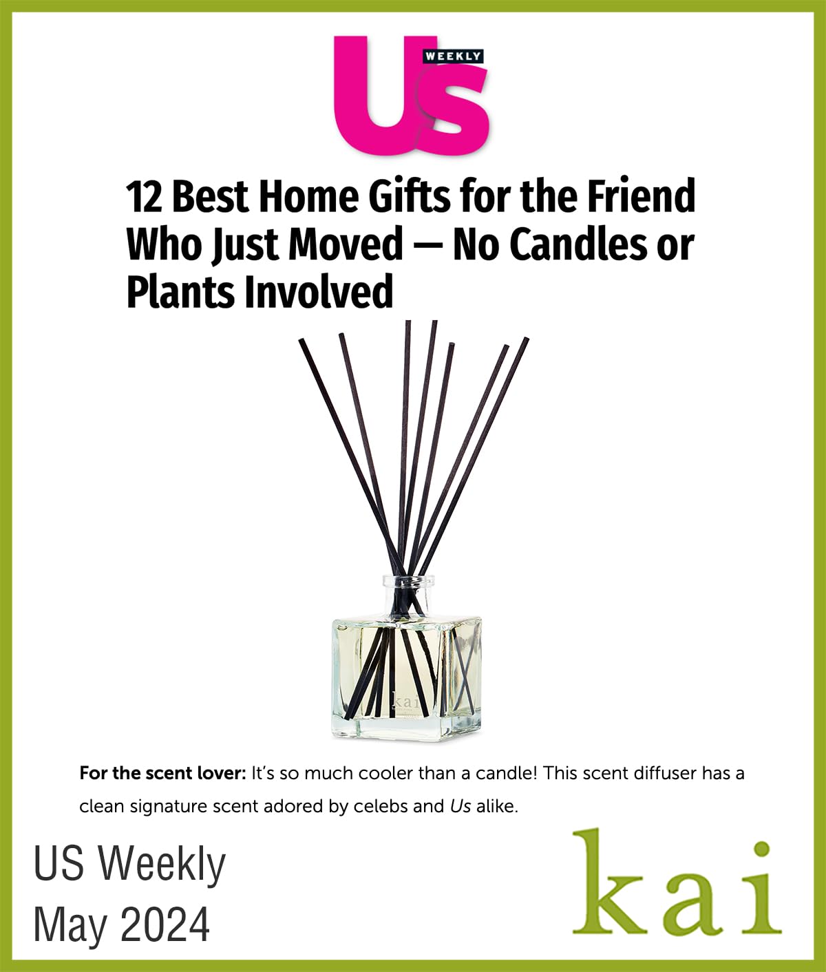 Kai Reed Diffuser - Gardenia & White Exotics Fragrance | Fresh, Light & Airy Scent | Vegan, Cruelty-Free, Recyclable | Made in USA | 6.75 fl oz | Perfect for Home, Office & Spa Aromatherapy