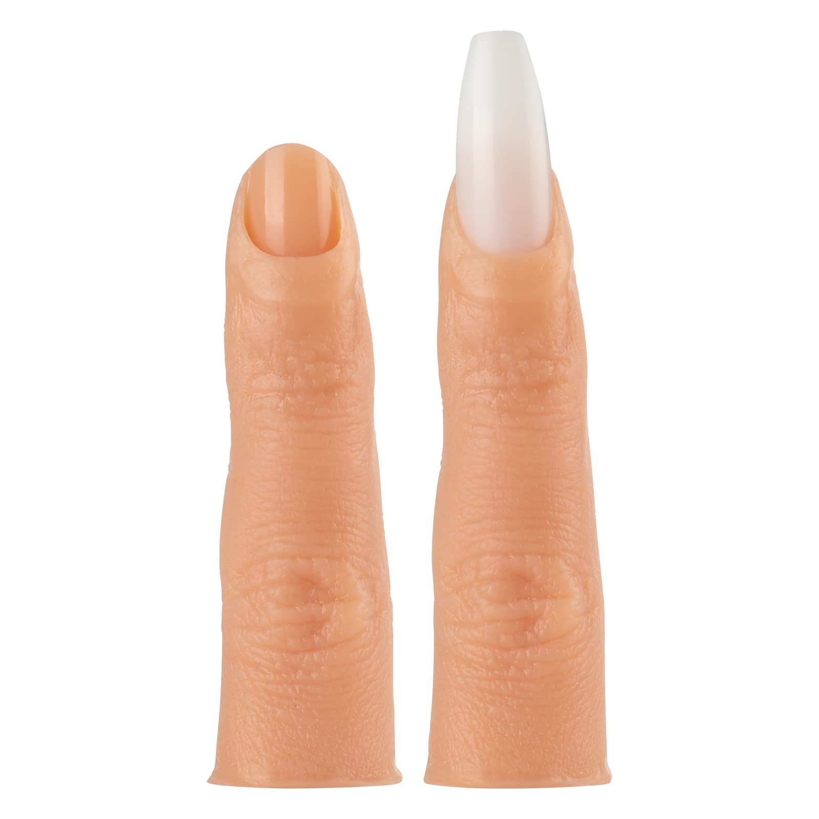 Realistic Silicone Practice Finger for Acrylic Nails - Professional Nail Technician Training Tool with Flexible Mannequin Finger & Insertable Nails | Perfect for Nail Art Practice, Salon Training & DIY Home Manicures
