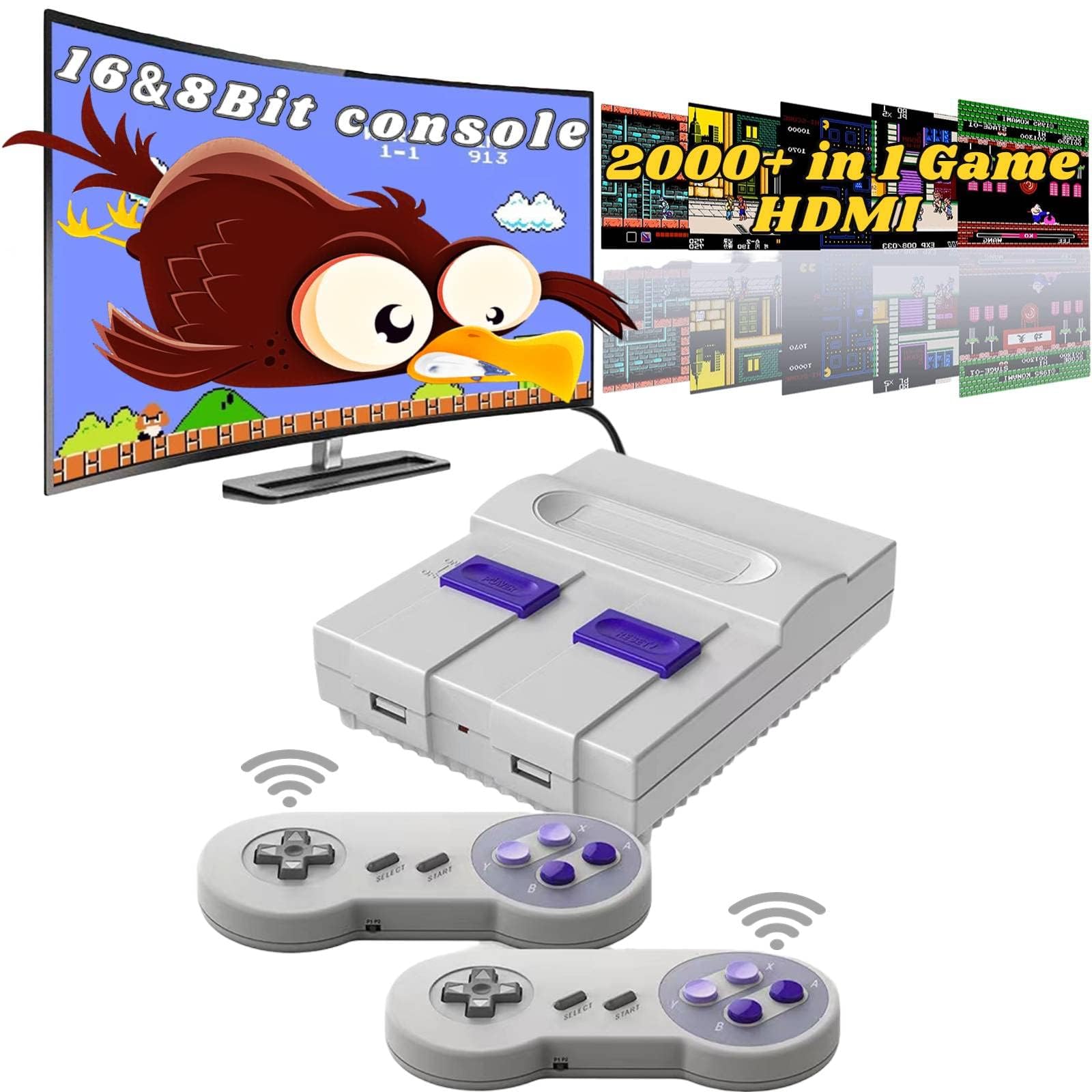 Retro Game Console with 5000 Classic Games, HDMI Output & Wireless Controllers - Plug & Play, TF Card Support (Grey) | Perfect for Family Entertainment, Birthday Gifts & Nostalgic Gaming Nights