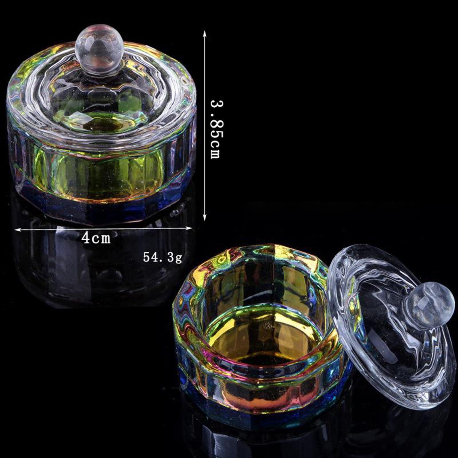 GAH 12-Sided Dappen Dish Glass Bowl with Lid for Nail Art – Perfect for Acrylic, Gel, and Dip Powder Applications