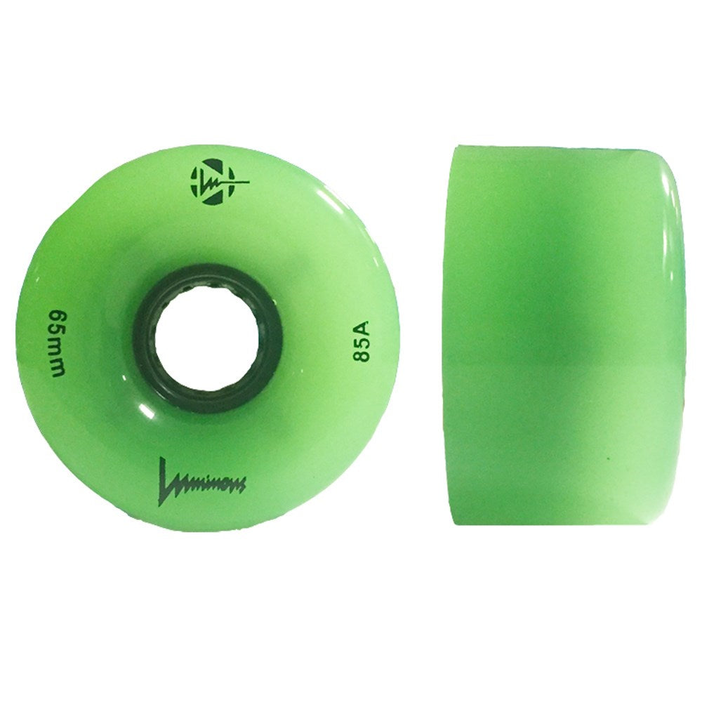 Luminous LED Glow 65mm Light Up Quad Wheels - Bright Light Up Roller Skate Wheels for Night Skating, Raves & Outdoor Activities