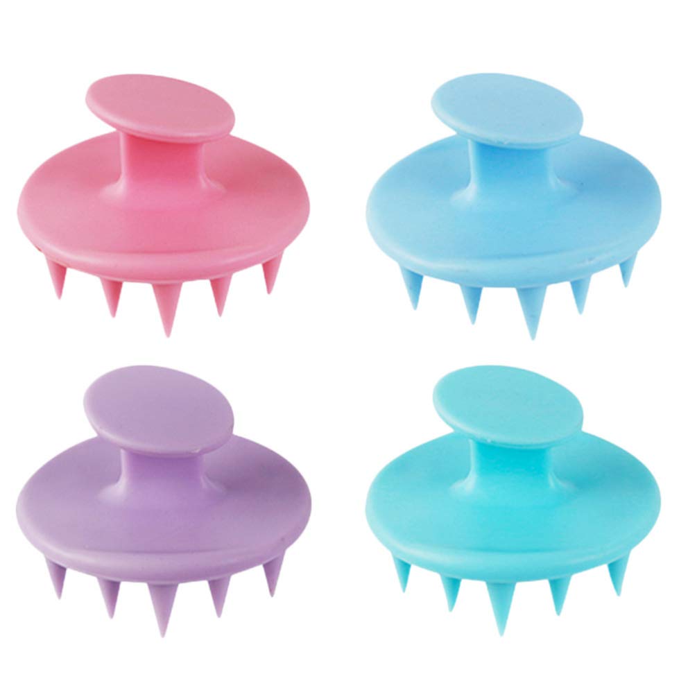 DOITOOL 4 Pack Scalp Massager Brush - Anti Dandruff Hair Brush with Silicone Bristles, Exfoliating Shampoo Brush for Head Massage & Hair Care - Perfect for Relaxation, Stress Relief & Scalp Stimulation at Home or Salon