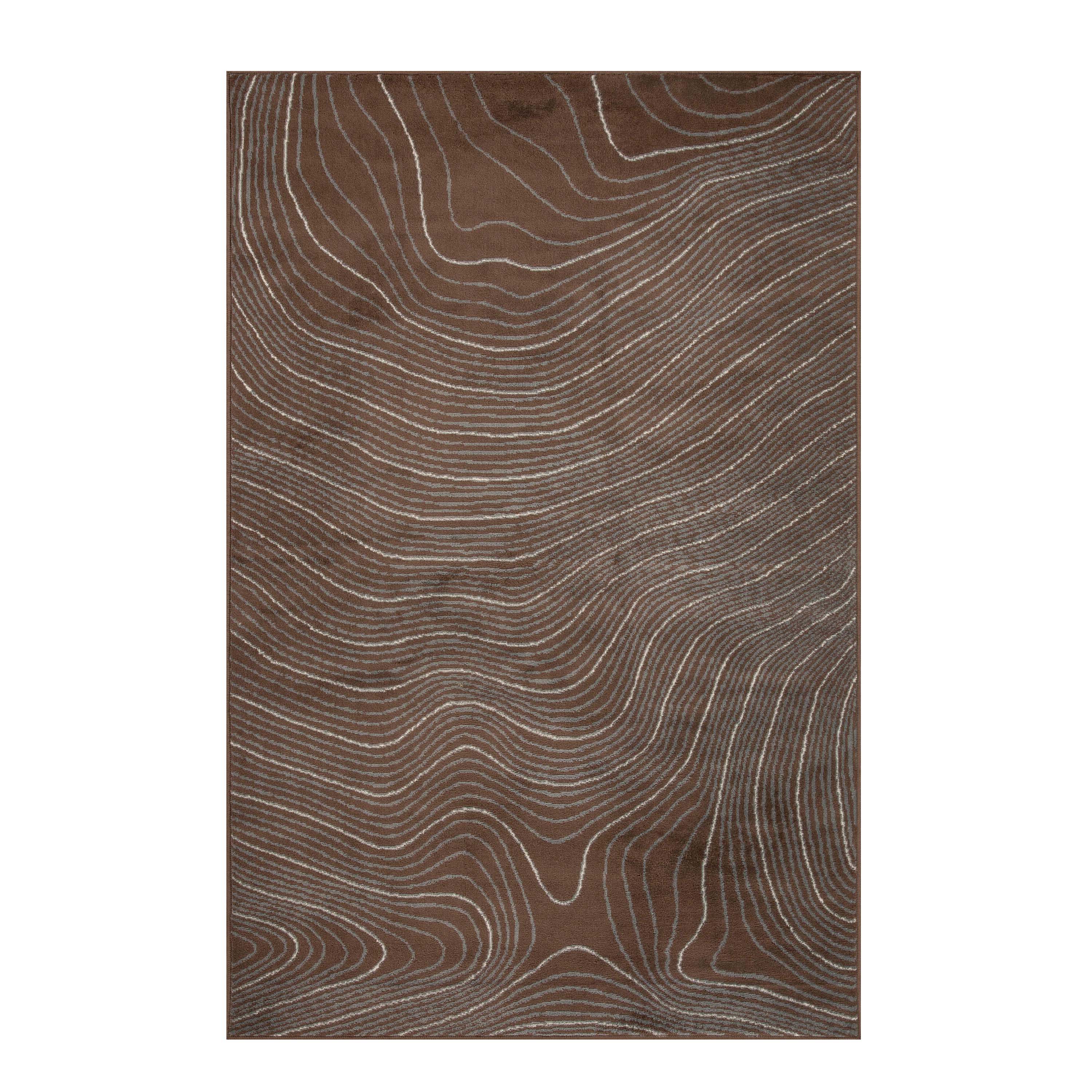 Veer Modern Abstract Wood Grain Indoor Area Rug or Runner - Non-Slip Soft Living Room Carpet for Home Decor, Bedroom, Office - Perfect for Boho, Farmhouse & Contemporary Styles