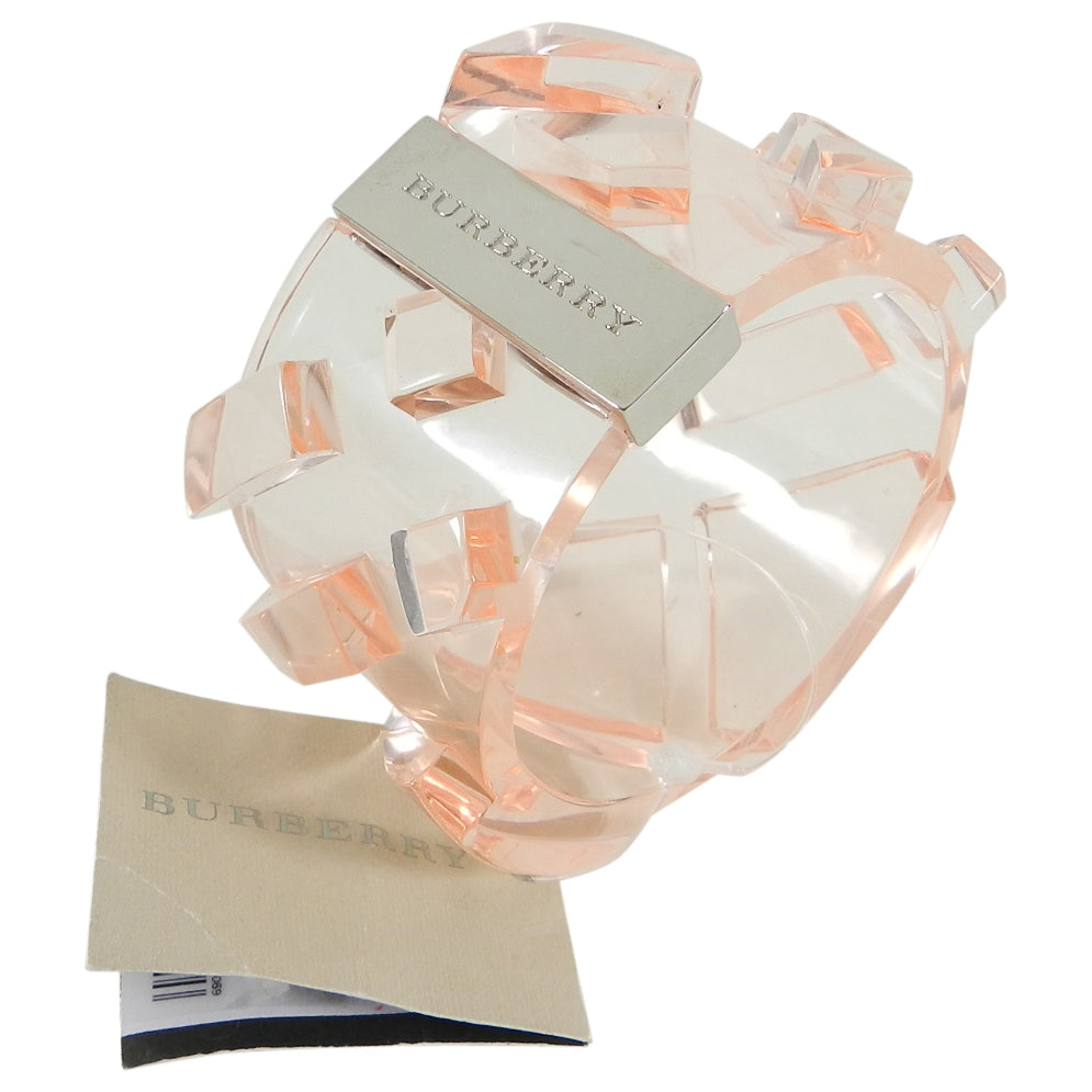 Burberry Pink Clear Acrylic Wide Cuff Bracelet for Women - Luxury Fashion Accessory for Parties, Weddings & Everyday Wear