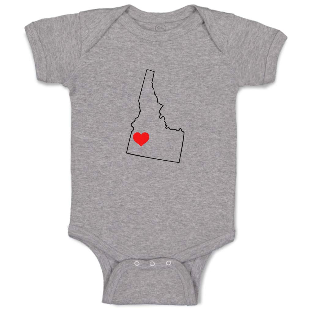 Custom Idaho Heart Love Funny Cotton Baby Bodysuit for Boys & Girls - Perfect for Family Photos, Holidays & Everyday Cuteness