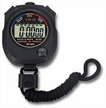 E-MEDI Digital Stopwatch with Large LCD Display - Professional Sports Timer, Lab Stopwatch, Gym & Fitness Training - Black - Perfect for Track & Field, Swimming, Cooking, and Scientific Experiments