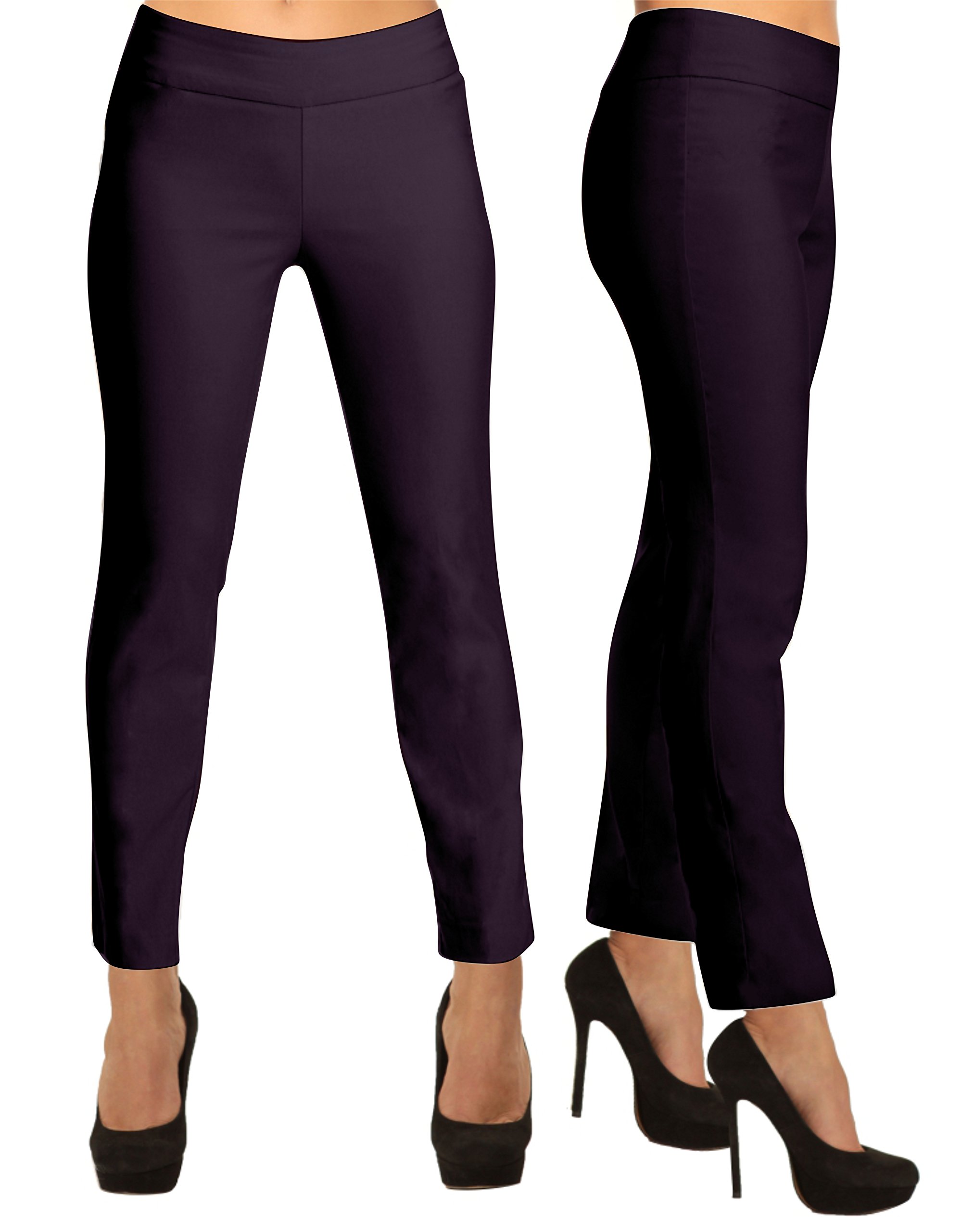 LIOR PARIS Women's Janet Straight Leg Pull On Pants - Comfortable Stretch Trousers for Work, Office & Casual Wear