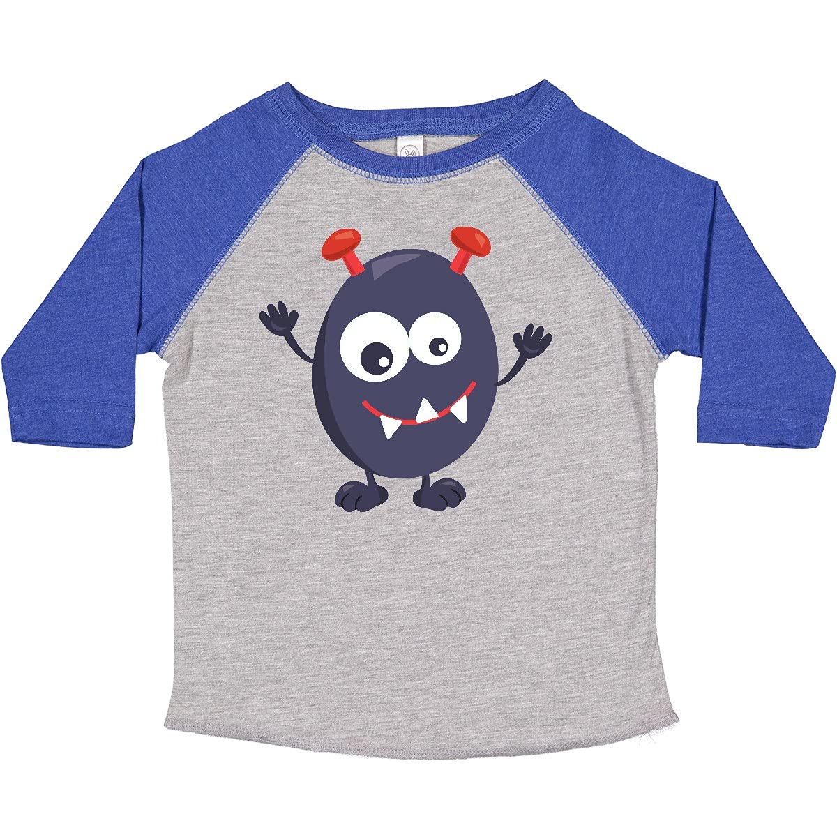 Inktastic Cute Monster Funny Blue Horns Toddler T-Shirt - Perfect for Kids Birthday Parties, Halloween Costumes & Casual Everyday Wear