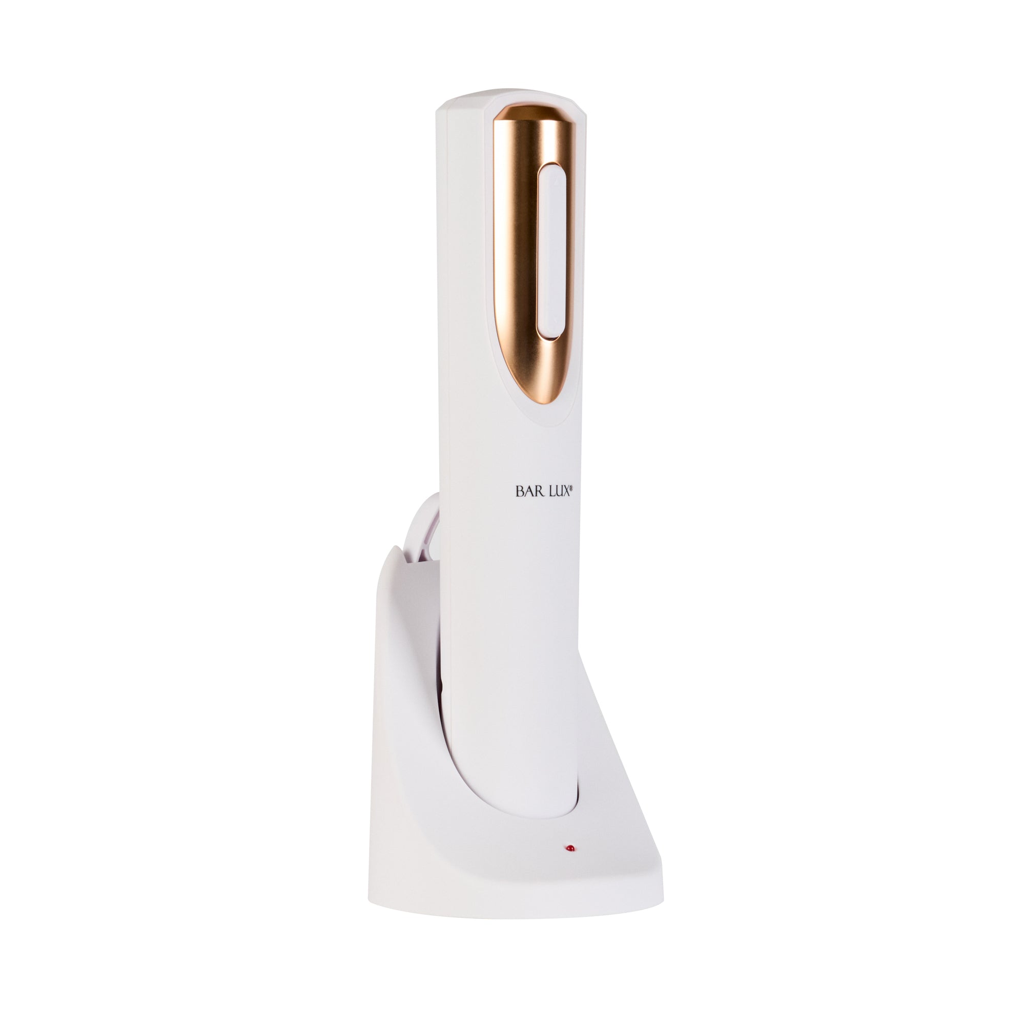 Premium White & Rose Gold Electric Wine Opener with Rechargeable Base & Foil Cutter - 1 Count - Perfect for Dinner Parties, Weddings & Home Entertaining