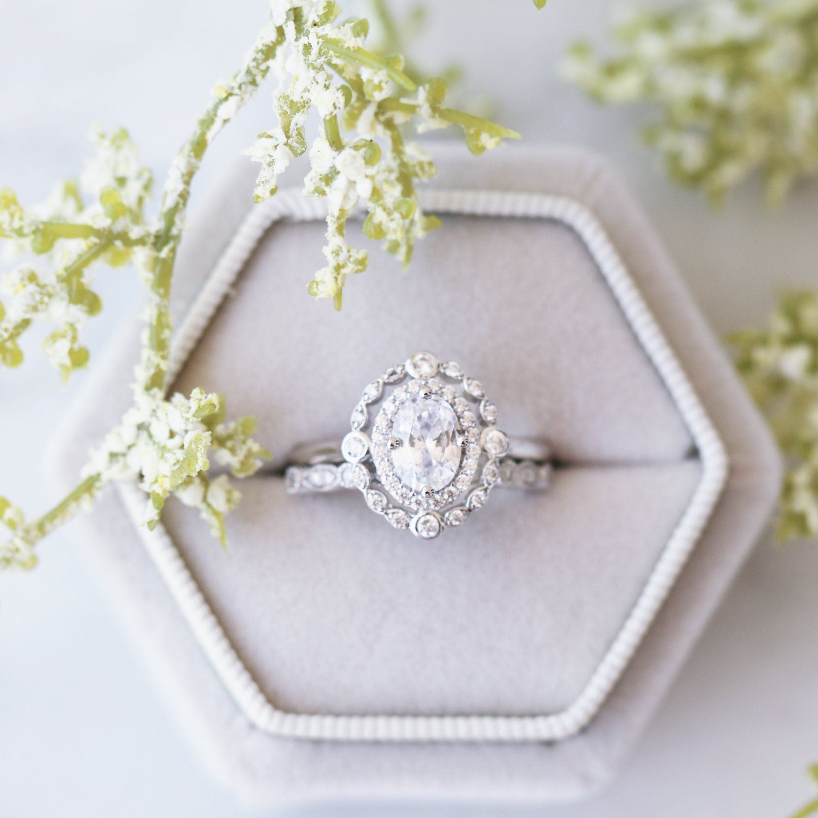 Valentina Lab Grown Diamond Engagement Ring 14K White Gold - IGI Certified for Women | Perfect Proposal, Anniversary & Wedding Jewelry Gift