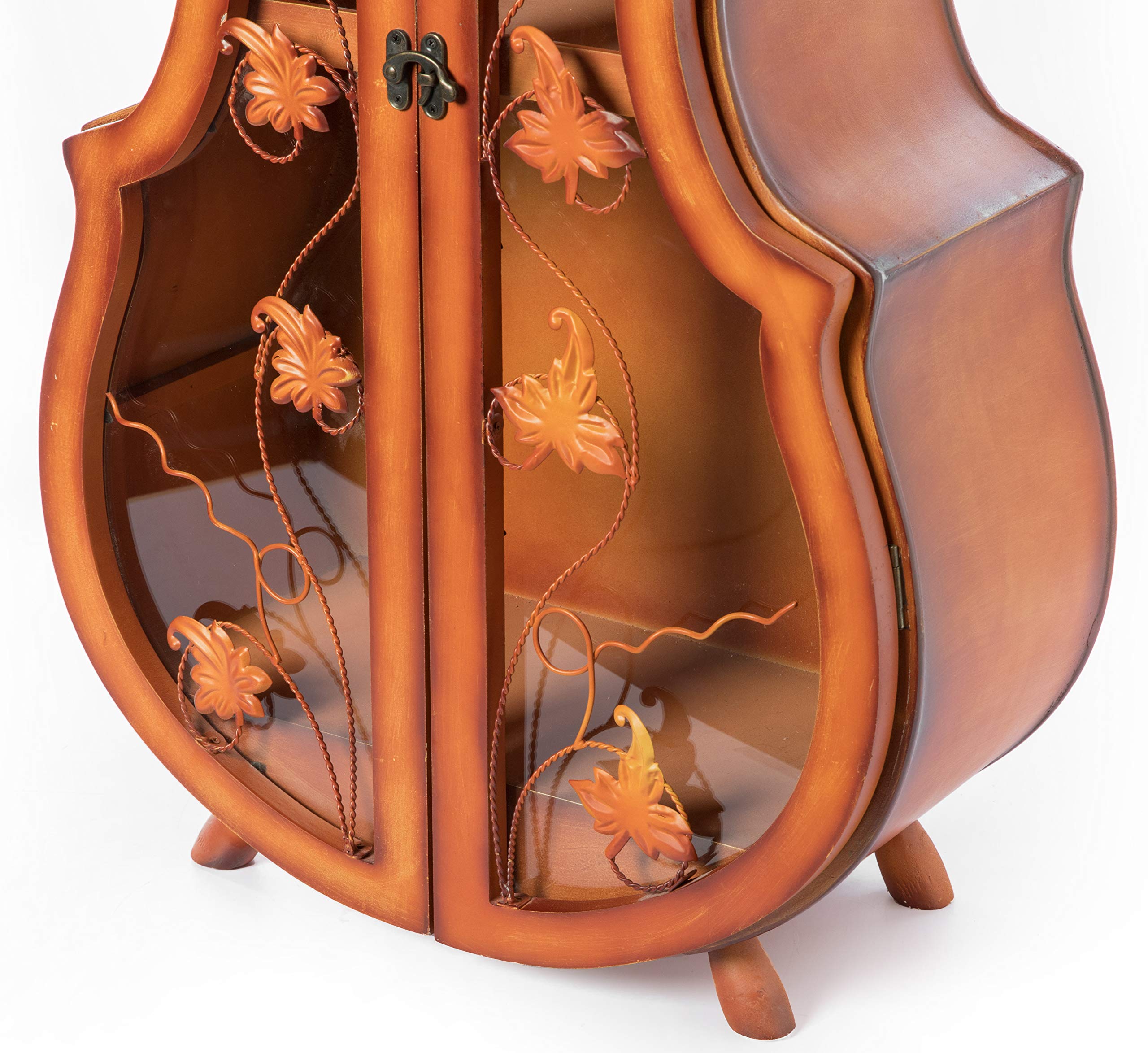 4.5 Feet Tall Violin-Shaped Cabinet with 2 Shelves & Clear Acrylic Double Doors - Perfect for Displaying Collectibles, Instruments, or Home Decor