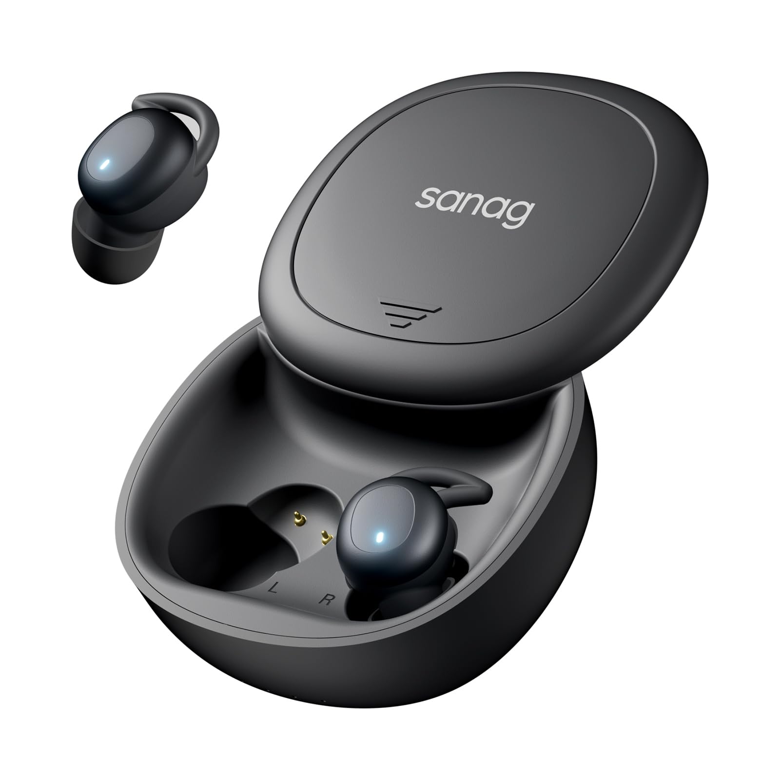 Sanag Wireless Earbuds Bluetooth 5.3 with Mic - 28dB Active Noise Cancelling, Invisible Mini Sleep Earphones for Side Sleepers - 30H Playtime with Charging Case - Perfect for Snoring Relief, Yoga, Meditation, Relaxation & Nighttime Use