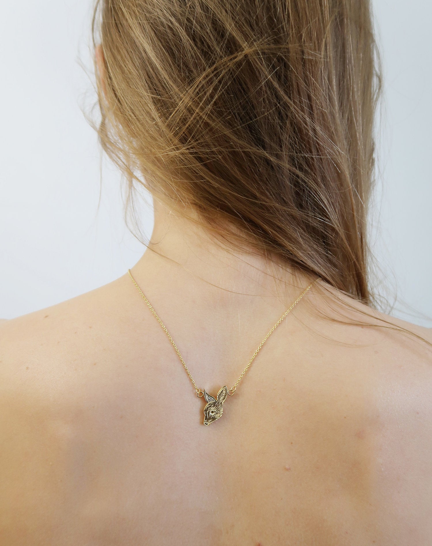 14K Gold Vermeil Fawn Pendant Necklace - Elegant Animal Jewelry for Women, Perfect Gift for Birthday, Anniversary & Valentine's Day