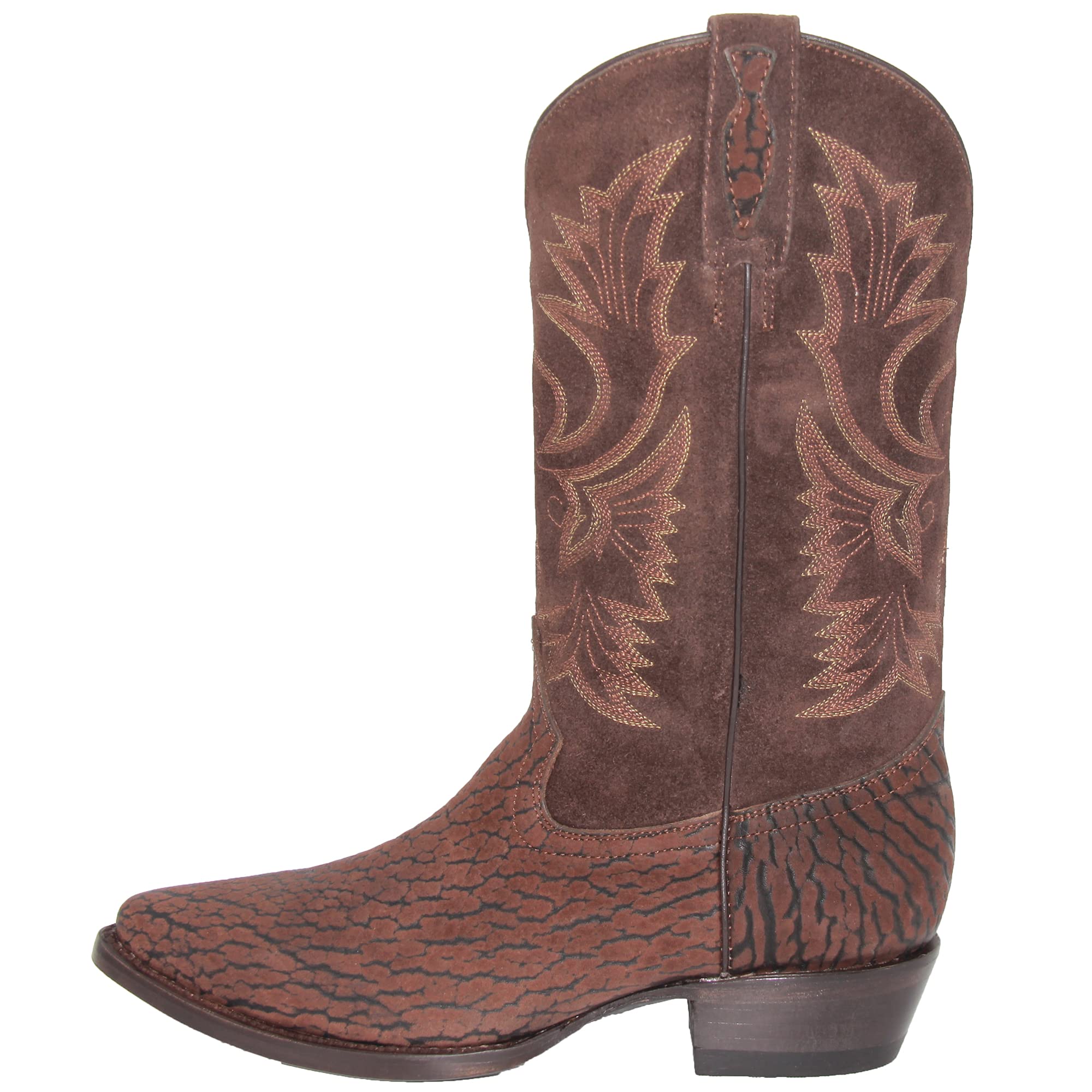 Authentic Men's Western Cowboy Boots - Genuine Leather J-Toe with Bull Neck Print - Perfect for Rodeo, Country Dancing & Western Fashion