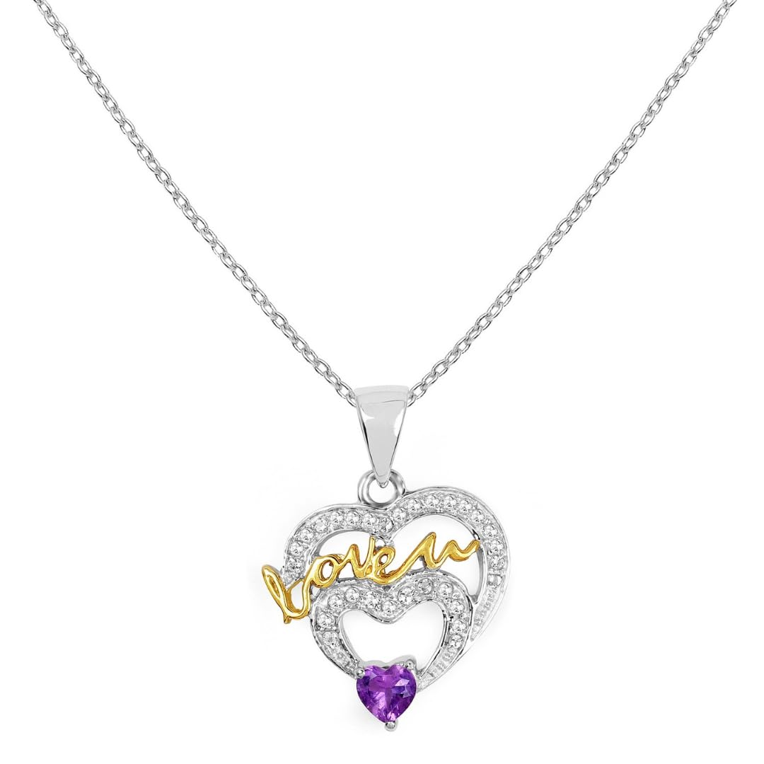 Genuine Amethyst Sterling Silver Mother's Necklace - Elegant Gift for Mom, Birthday, Anniversary & Special Occasions