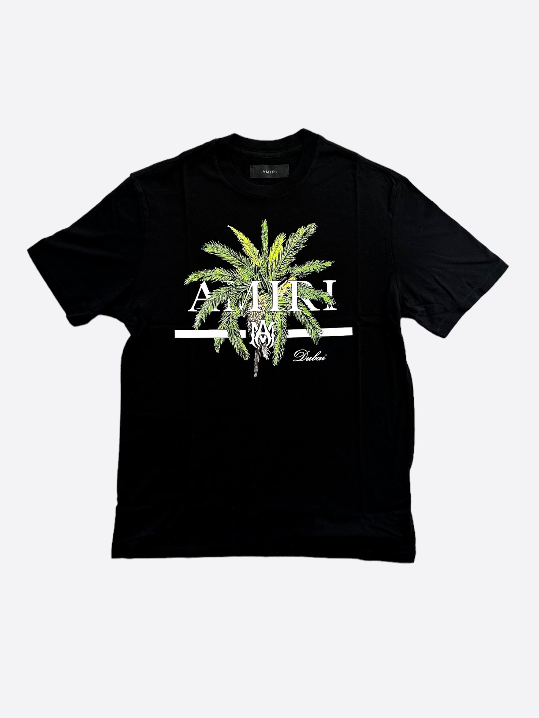 Amiri Black & Green Palm Tree T-Shirt for Men - Stylish Graphic Tee for Casual Wear & Summer Outfits