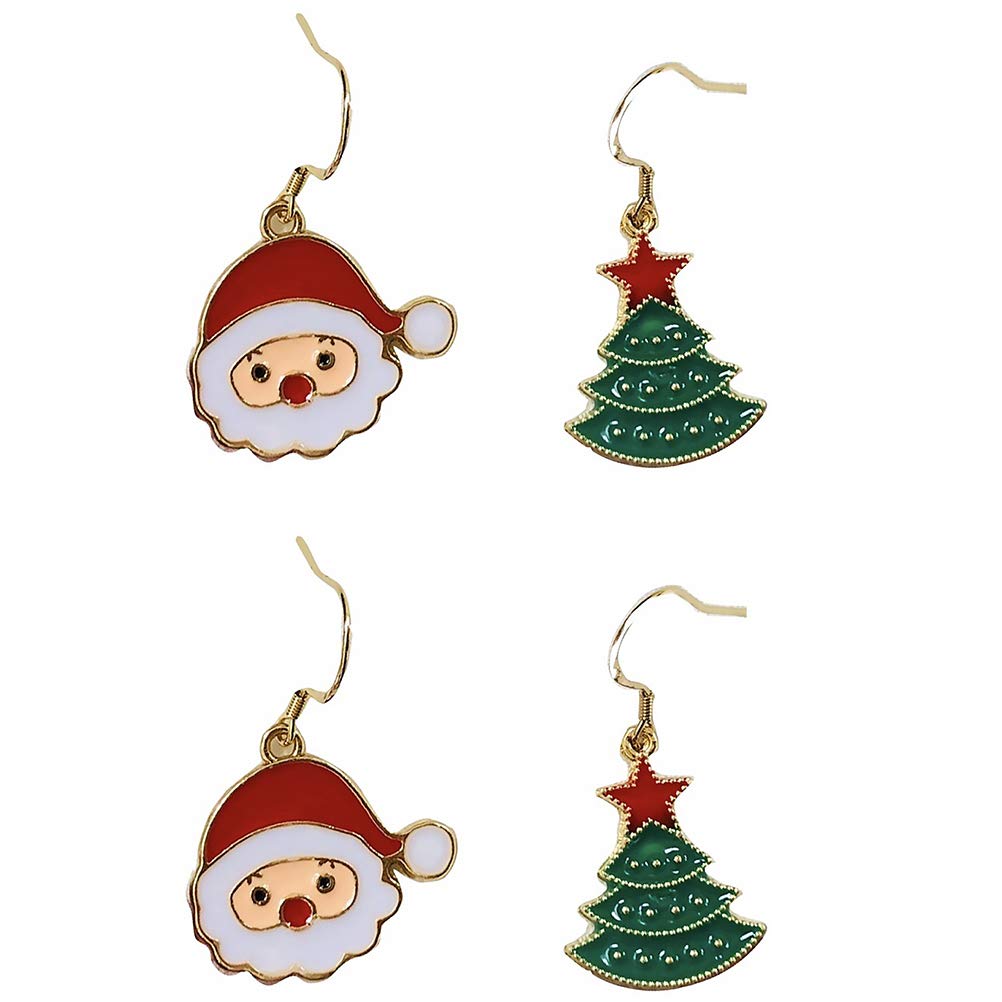 ABOOFAN 2 Pairs Christmas Earrings for Women - Festive Holiday Jewelry Set, Cute Xmas Tree & Snowflake Dangle Earrings - Perfect for Christmas Parties, Gift Exchange & Holiday Outfits