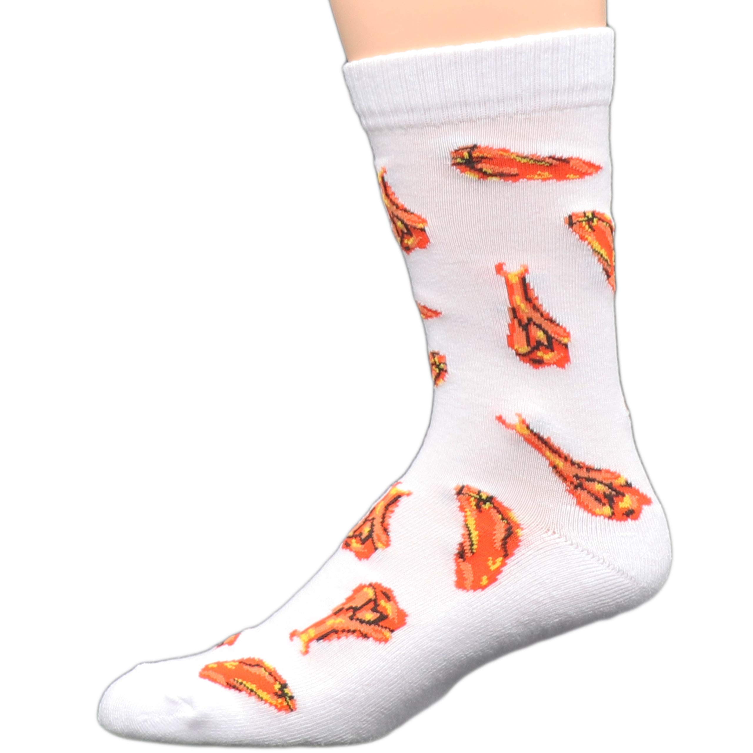 White Chicken Wings Crew Fitness Novelty Socks - Fun Gym & Workout Socks for Men & Women - Perfect for Running, Sports & Funny Gift Ideas