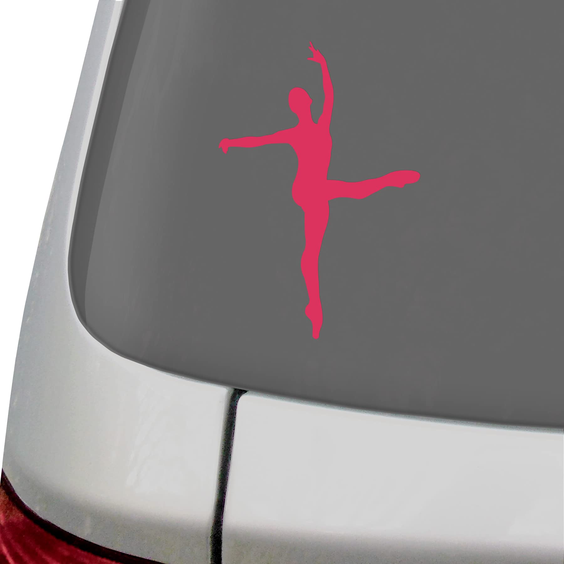 Ballet Dancer Car Window Decal - Hot Pink Vinyl Sticker for Dance Lovers, Ballet Studio & Car Decor