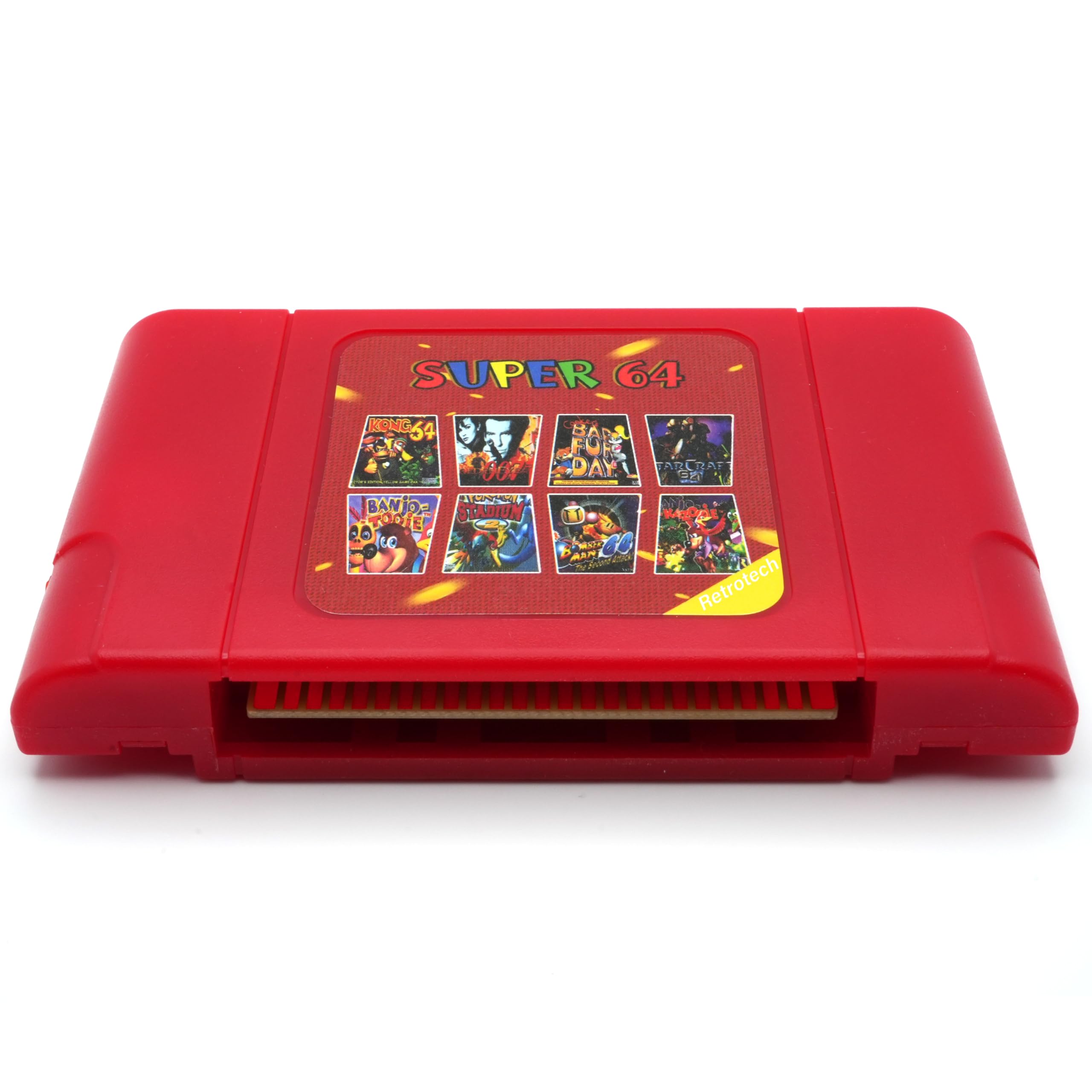 Retrotech Super 64 Plus 340-in-1 Multi Game Cartridge for Nintendo 64 (N64) Console - Classic Video Games Collection for Family Entertainment & Retro Gaming Parties