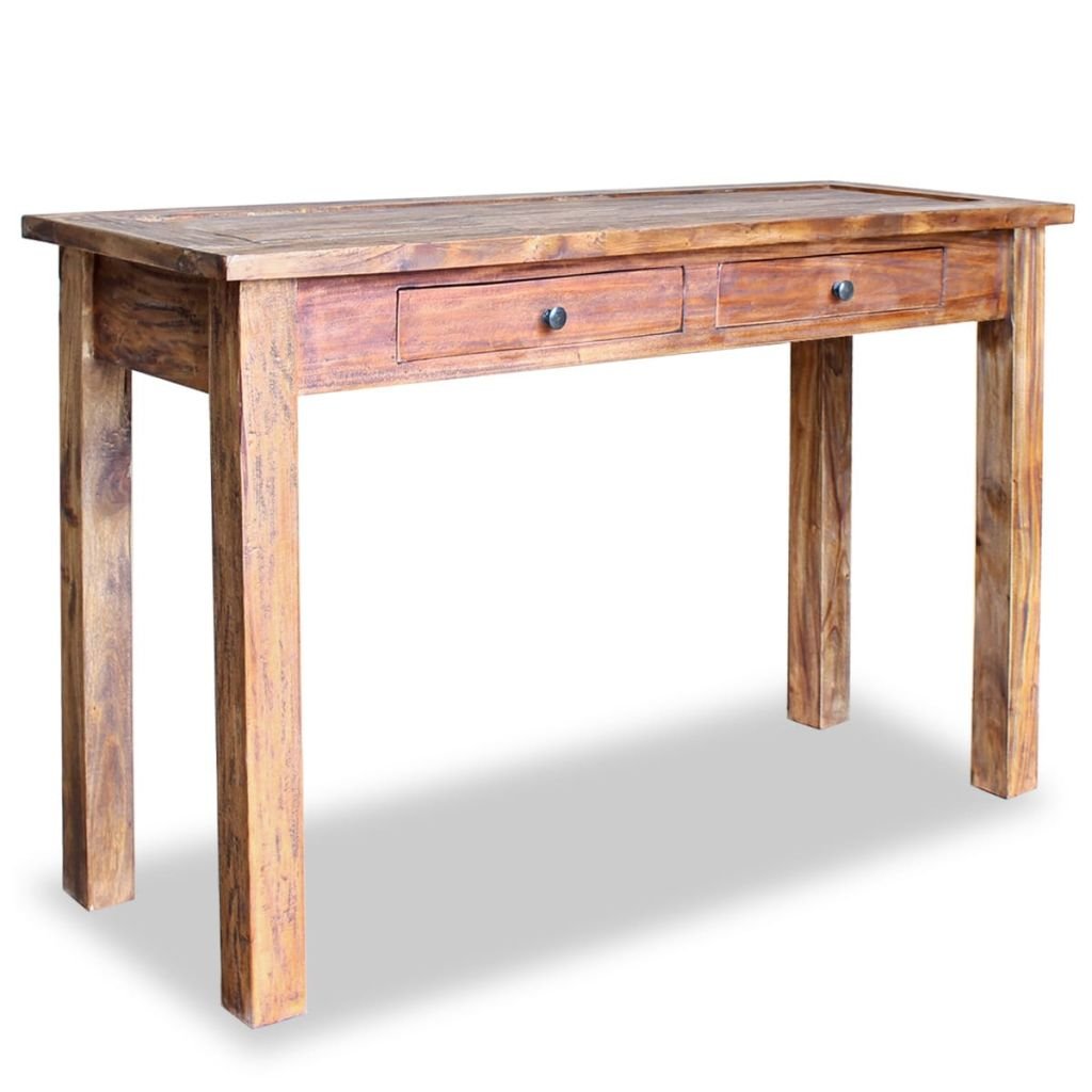 Rustic Reclaimed Wood Hall Console Table with Drawers - 48.4