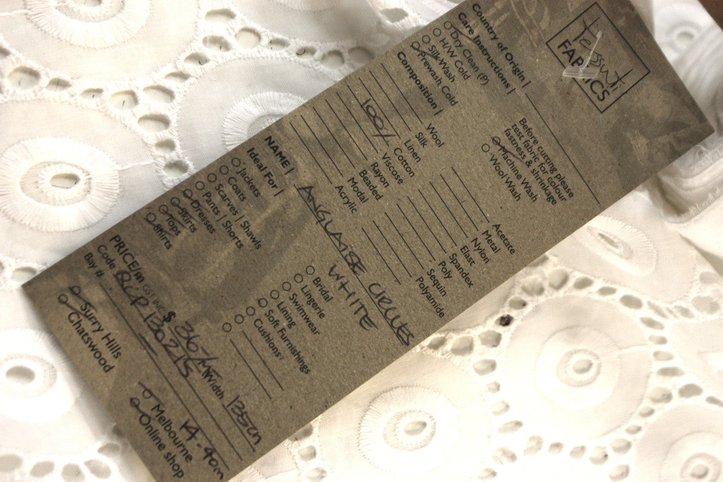 Anglaise Circles White Lace Fabric - Elegant & Timeless for Wedding Dresses, Curtains & Home Decor