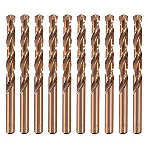 Premium M35 Cobalt Drill Bit Set - 11/64 Inch 10Pcs High-Speed Steel Twist Bits for Metal, Wood, Plastic | Jobber Length for Professional & DIY Projects | Perfect for Home Repair, Metalworking & Woodworking