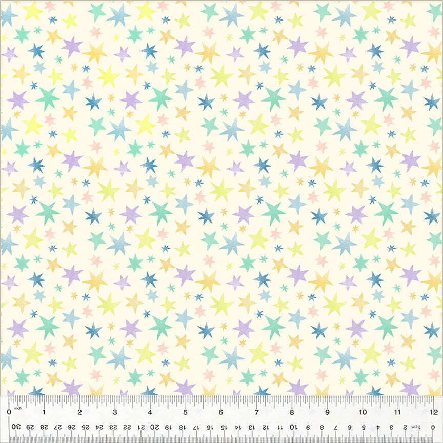 Count On Me Windham Fabric 53900 1 - Stars Ivory Quilting Cotton Fabric for DIY Sewing Projects, Home Decor & Crafting