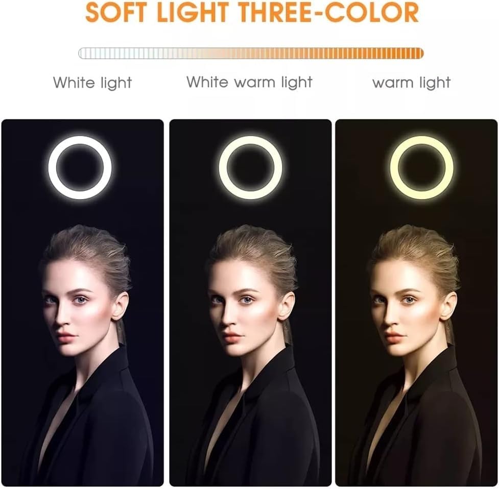 26cm Dimmable Ring Light with Tripod, Mic Stand & Phone Holder - Perfect for Live Streaming, YouTube Videos, TikTok & Photography Lighting Kit