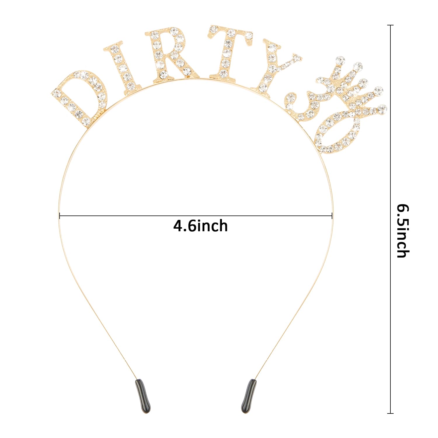 Dirty 30 Birthday Headband Tiara Queen Crown - 30th Birthday Decorations for Women - Perfect for 30th Birthday Parties, Bachelorette Celebrations & Milestone Gifts