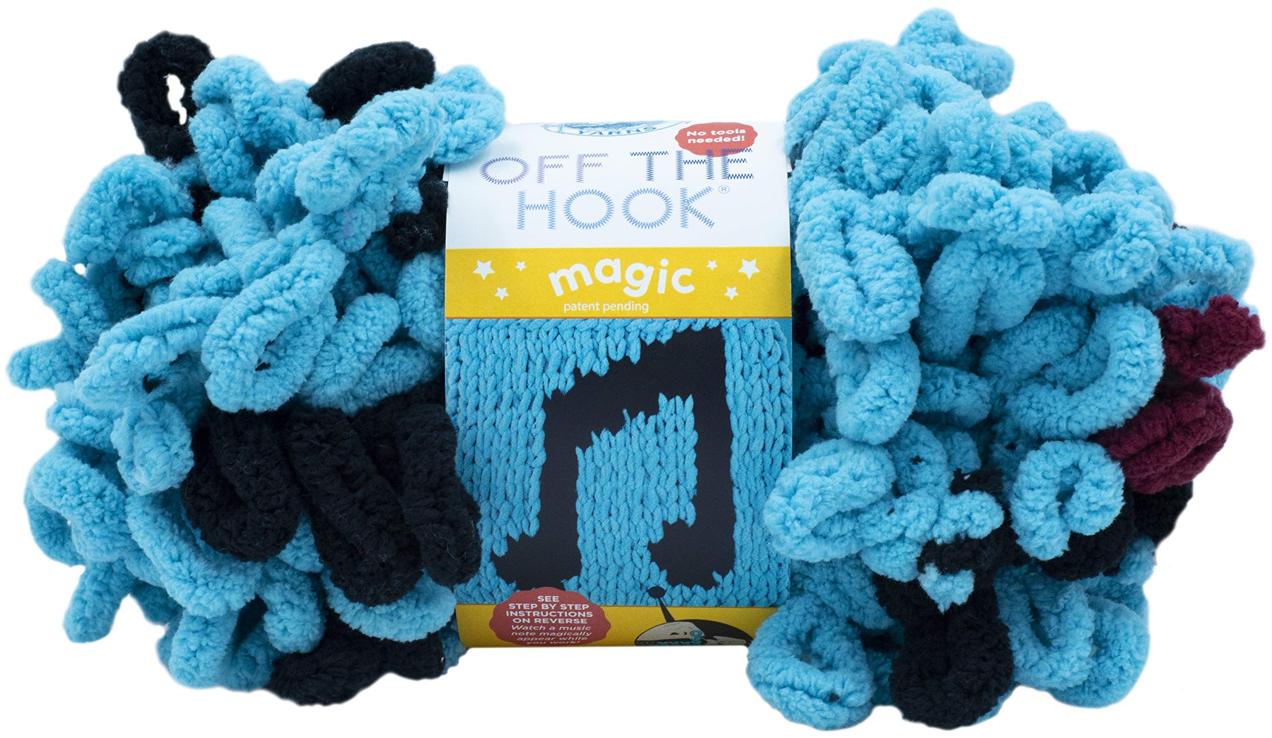 Lion Brand Yarn Off the Hook Magic Yarn - Soft & Durable Crochet Yarn for DIY Crafts, Knitting Projects, and Music Note Themed Creations - Perfect for Scarves, Blankets, and Amigurumi