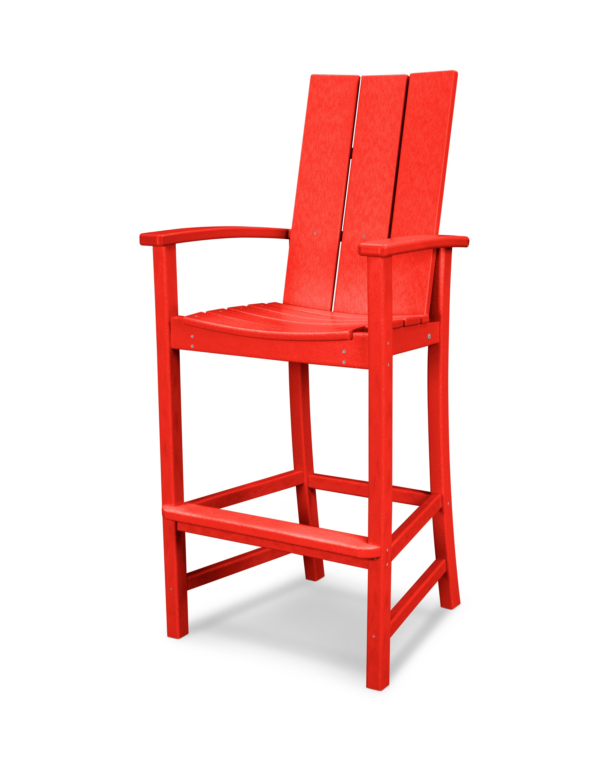 POLYWOOD Modern Adirondack Bar Chair - Outdoor Patio Furniture, All-Weather Resin Wicker Bar Stool for Backyard, Poolside & Deck - Comfortable & Durable (Set of 2)