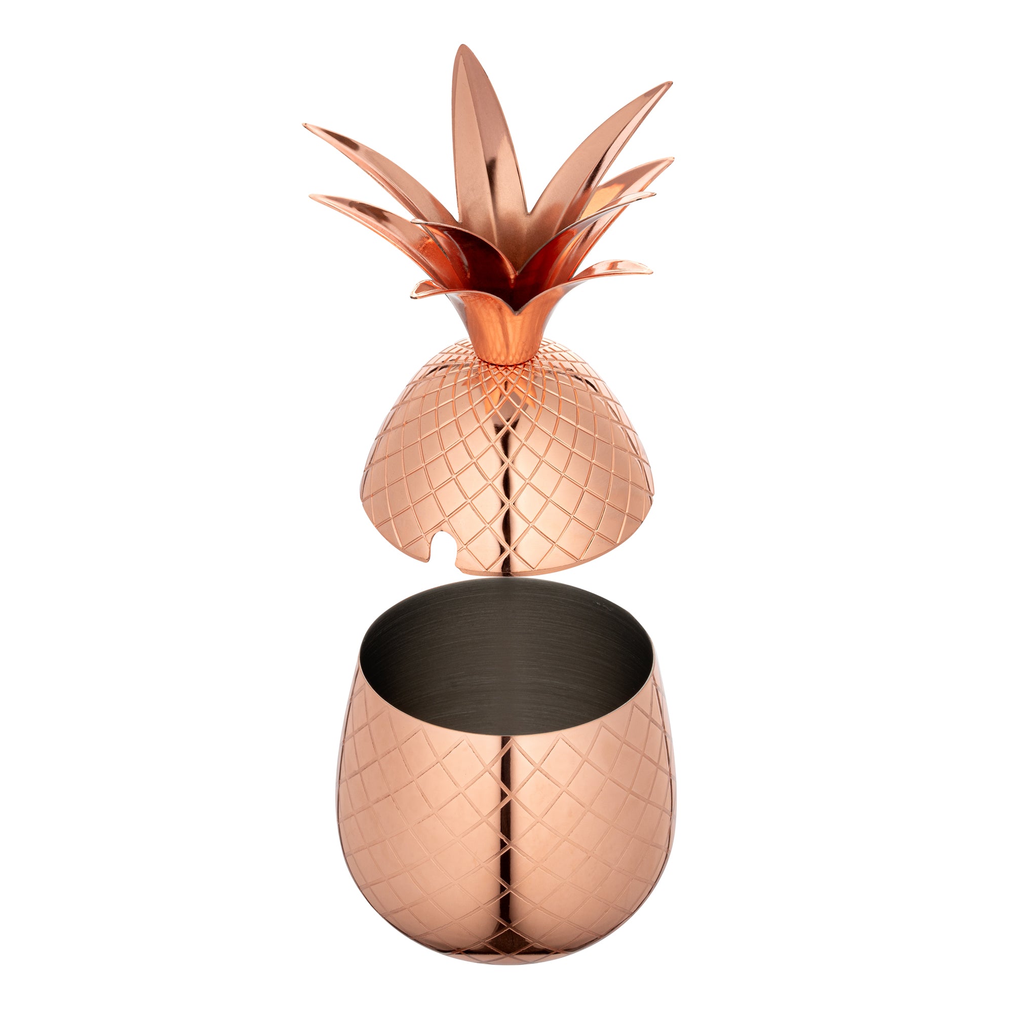 Bar Lux 24 oz Copper Plated Stainless Steel Pineapple Tumbler Cup with Lid and Straw - 4.25