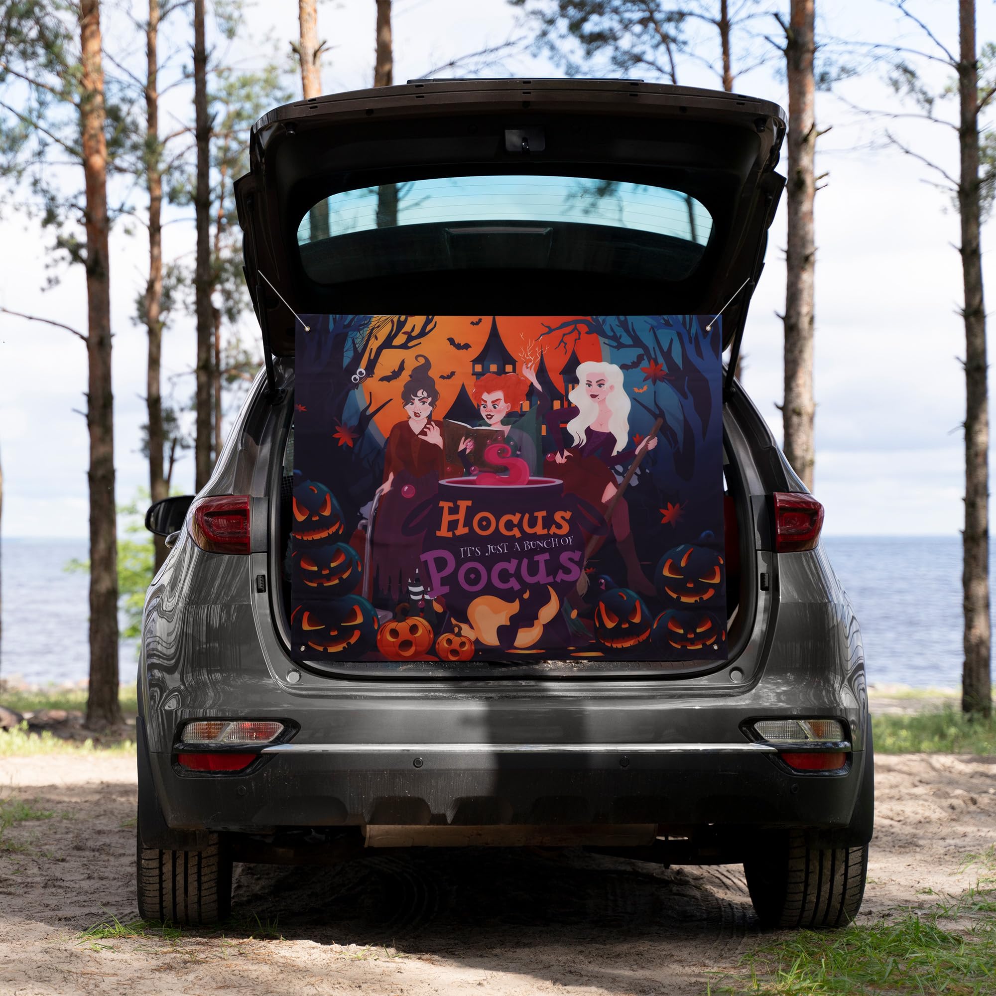 Halloween Car Decorations Kit - SUV Banner & Waterproof Archway for Outdoor Party