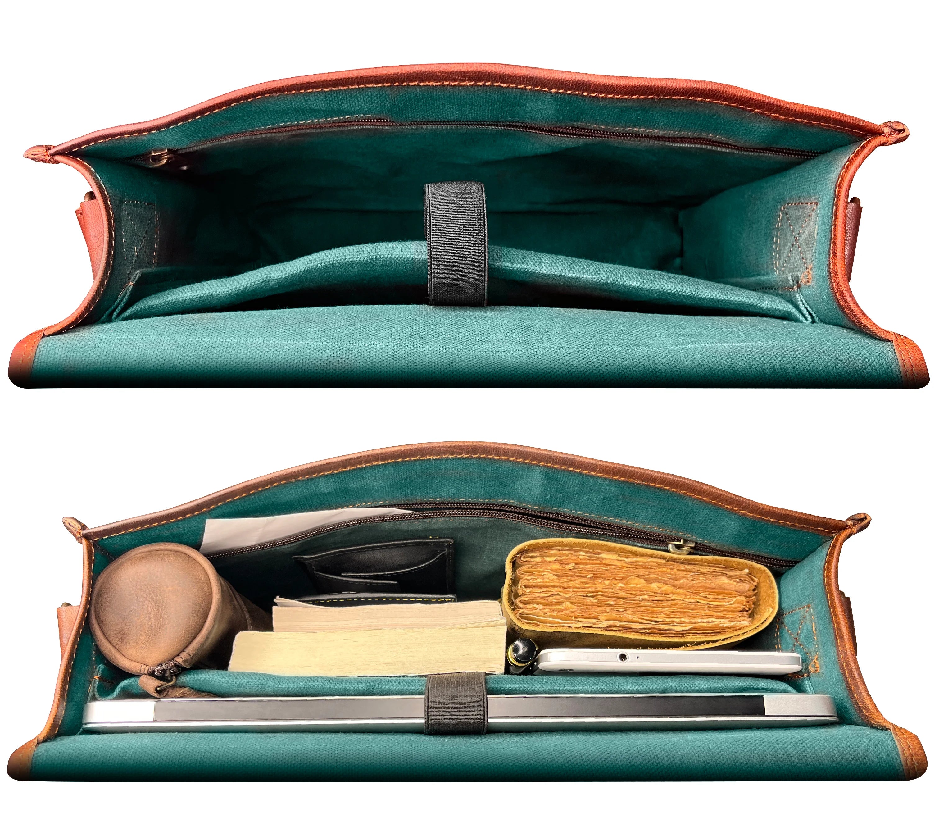 Premium Genuine Leather Laptop Messenger Bag for 15 Inch MacBook & Windows Laptops - Business & Travel Essential for Professionals & Students