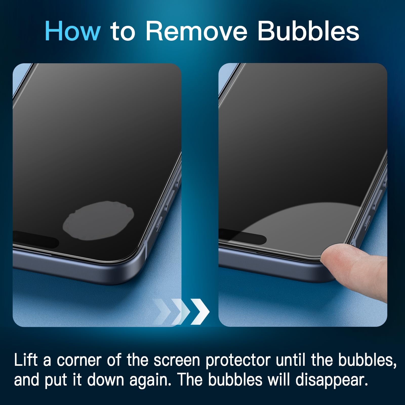 JETech Privacy Screen Protector for iPhone 15 6.1-Inch - 2 Pack Tempered Glass with Camera Lens Protector | Anti-Spy, Easy Installation Tool | Perfect for Work, Banking & Private Browsing