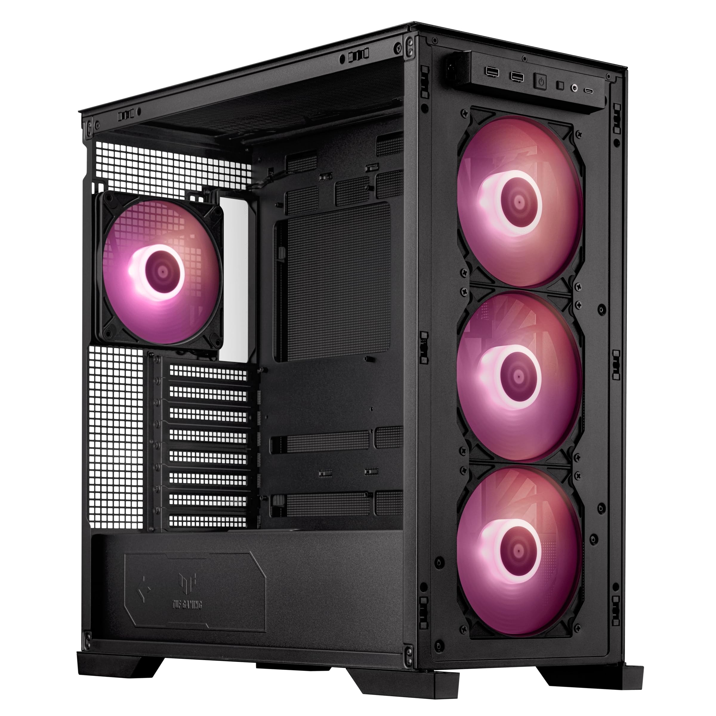 ASUS TUF Gaming GT302 ARGB ATX Mid-Tower PC Case with 4x140mm ARGB Fans - High Airflow & Static Pressure, Interchangeable Side Panel, Detachable Top Panel, Hidden-Connector MB Support - Perfect for Gaming Rigs & High-Performance PC Builds