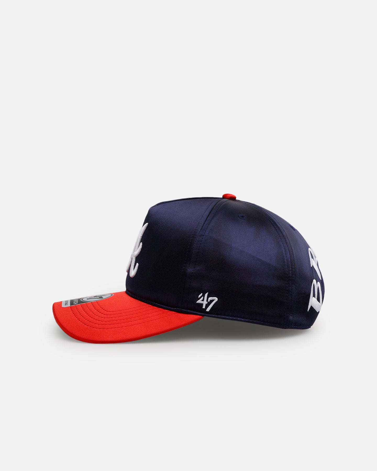 47 Brand Atlanta Braves 'Silky Way' 47 Hitch Snapback Hat - Navy/Red Adjustable Baseball Cap for Men & Women - Perfect for Sports Games, Casual Outfits & Fan Collections