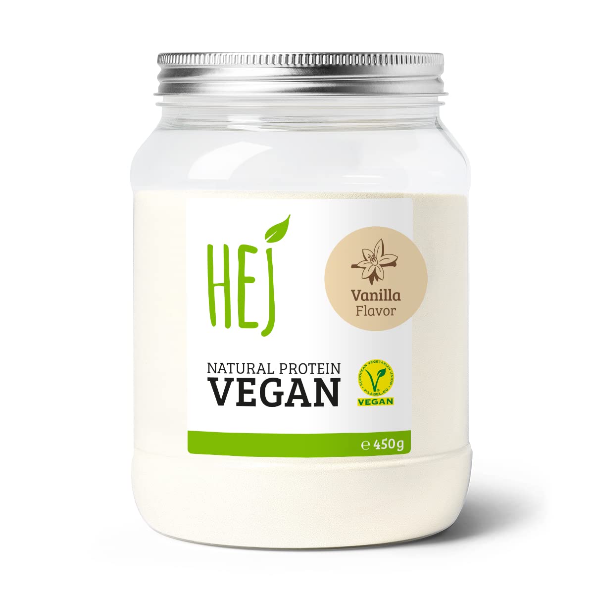 HEJ Vegan Protein Powder | Plant-Based Protein Shake for Muscle Recovery | Vanilla Flavor - 450g | Perfect for Post-Workout & Healthy Breakfast Smoothies