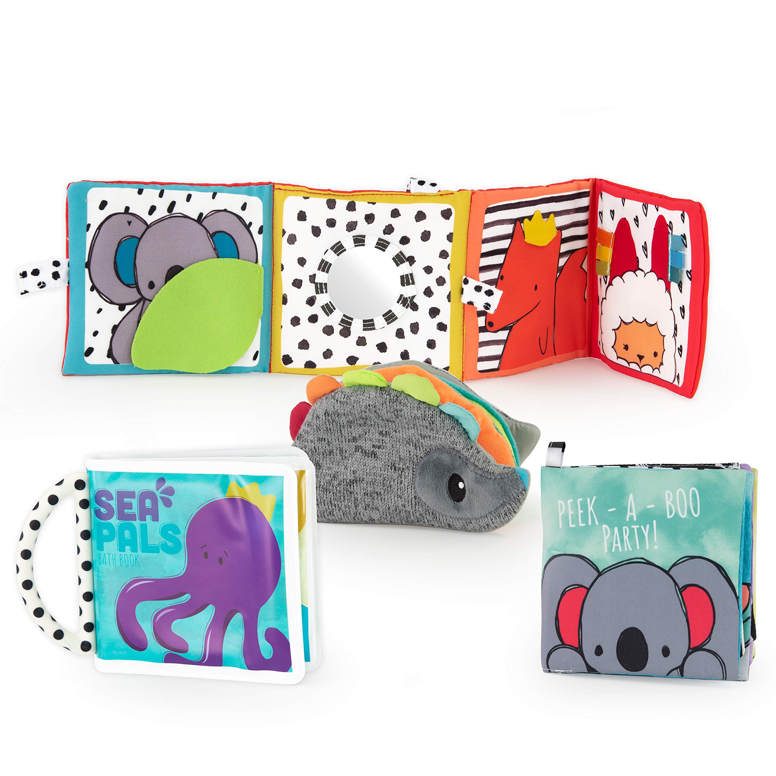 Sassy Rookie Books Baby Box - Educational Toy Gift Set for Babies 2+ Months | Early Learning Development, Sensory Play & Bedtime Stories