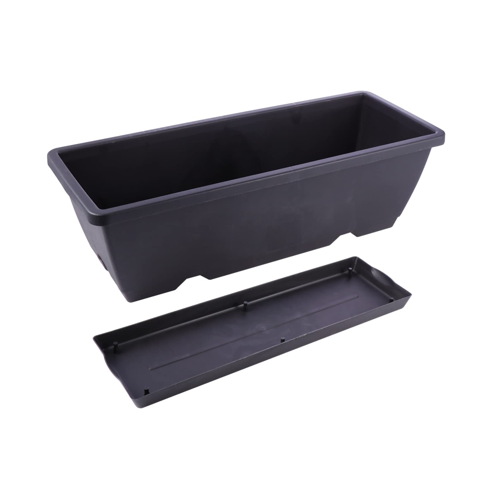 DOITOOL Rectangular Plastic Planter Box - 10 Pack Flower Pots for Indoor Outdoor Garden, Balcony, Patio Planting - Durable Square Plant Container for Herbs, Vegetables, Succulents and Flowers