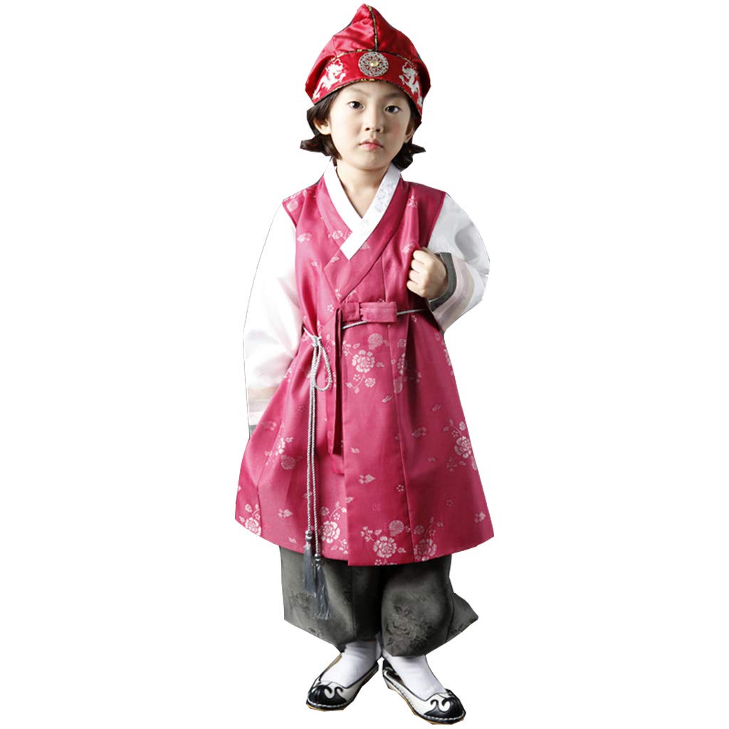 Korean Hanbok Traditional Outfit for Boys - Top, Vest & Pants Set | Birthday, Thanksgiving & New Year Festival Costume | Baby & Toddler Korean Traditional Clothing CB1908 | Perfect for Cultural Events, Photo Shoots & Special Occasions